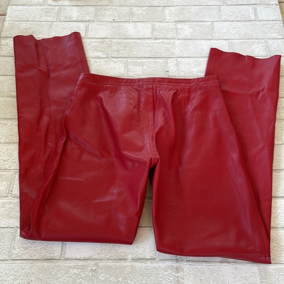 BCBGMaxAzria Red Leather Pants - Picture 8 of 12